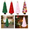 Wood Sculpture Christmas Tree Statue Decoration Collection Xmas Tree Figurine Ornament for Indoor Cabinet Office Housewarming