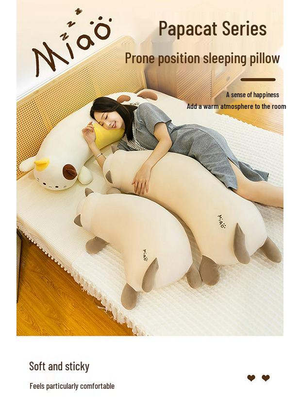 Cuscino Abbracciabile Peluche Gatto Carino per Bambini - Compagno del Sonno e Regalo di Compleanno