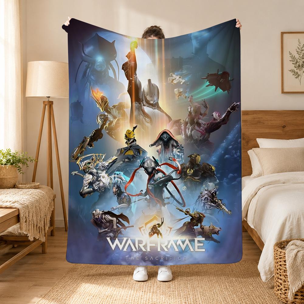 Warframe Game Throw 240g flannel blanket, suitable for sofas, beds, offices, exquisite gift blankets