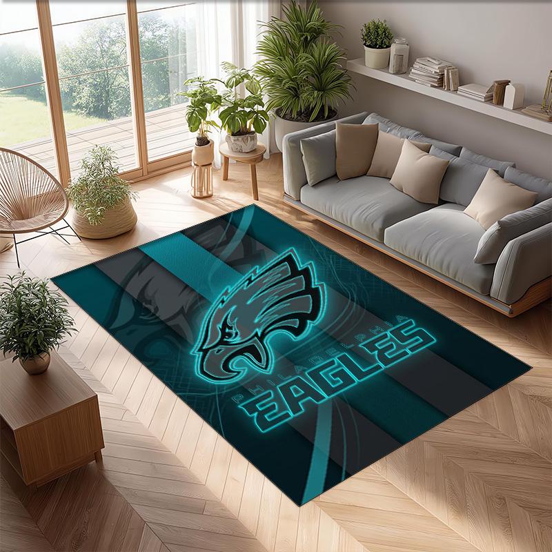 Philadelphia Eagles Tappeto in Velluto di Cristallo Morbido Anti?Tappetino Antiscivolo Comodo per Casa Soggiorno Camera da Letto Tappeto Decorativo