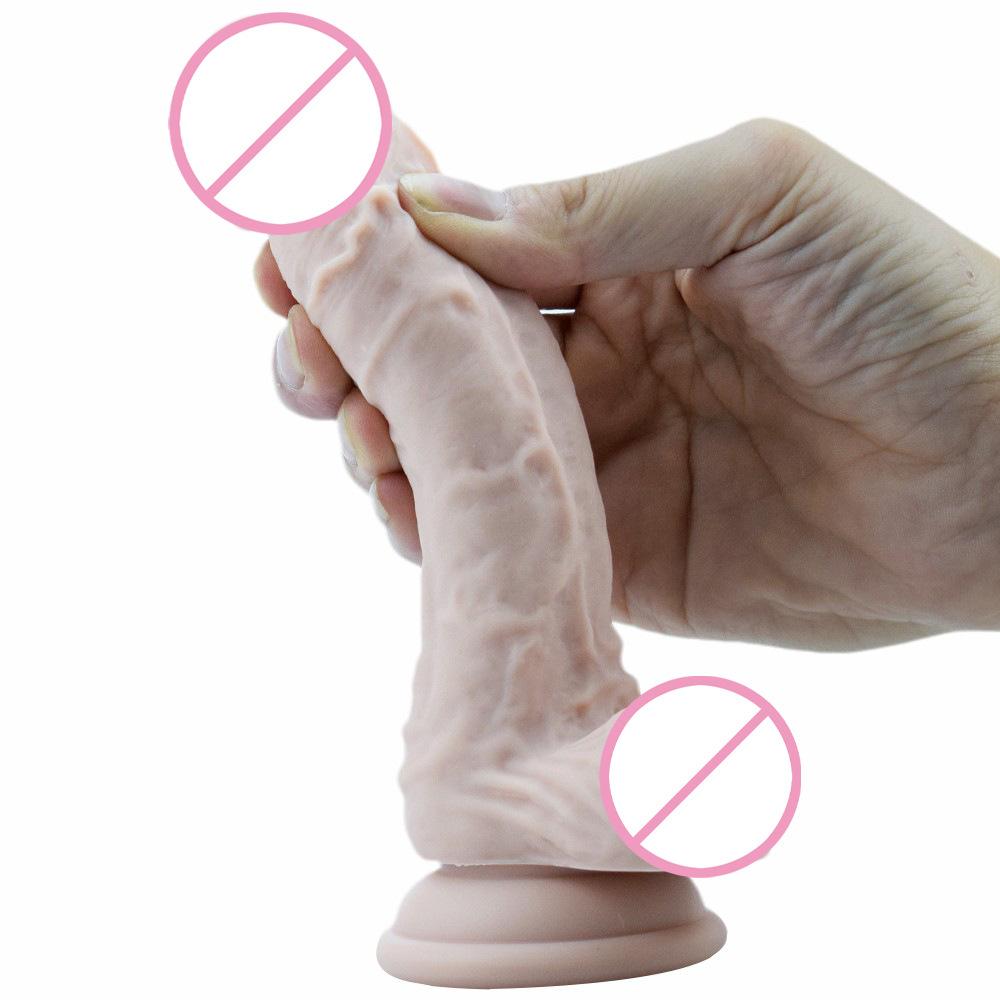 Female Dildo Masturbation Simulation Penis Soft Double Layer Silicone Dildo