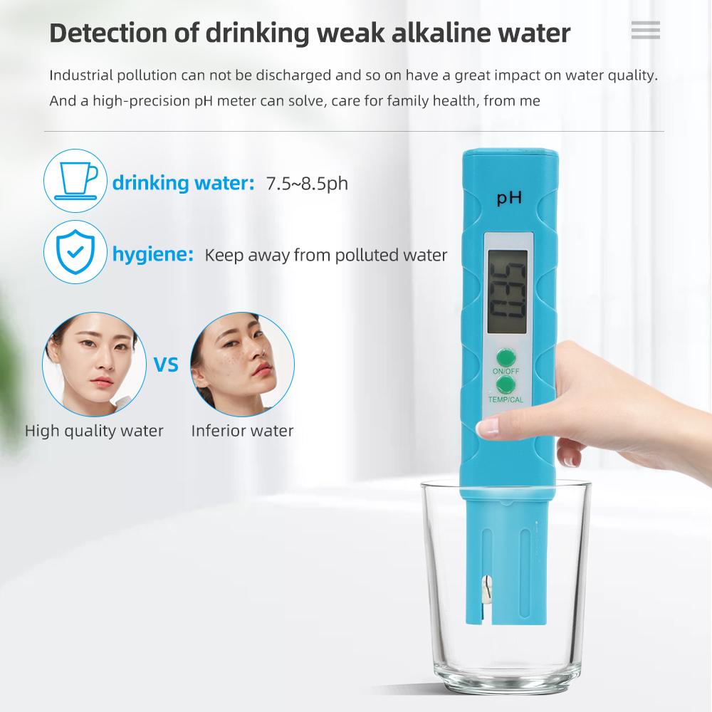 Digital PH Meter Pen Water Quality Tester Accuracy 0.01 PH Temp Test Aquarium Pool Drinking Water Detector 0-14pH