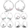925 Silver Cute Lazy Cat Animal Pet Earrings Jewelry Hoop Earrings For Women Jewelry Birthday Party Fine Gifts