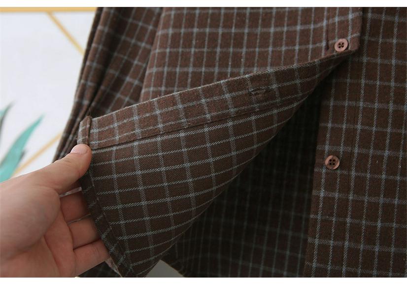 Plus Size Women's 2026 Spring Plaid Coat with Lace Collar Cardigan - Slimming Long Sleeve Shirt