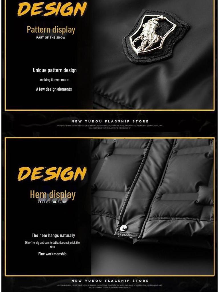 Men's Luxury European Style Thick Down Jacket - Winter Hooded Outerwear for Cold Protection