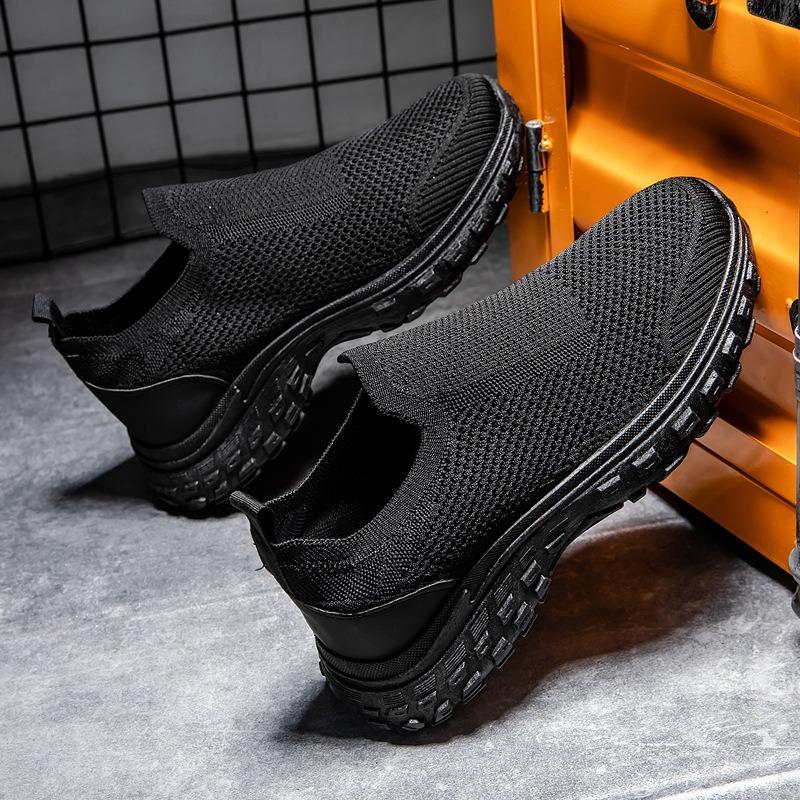 New Product One-pedal Fly-woven Breathable Men's Shoes Spring Platform Men's Casual Shoes Trendy Sports Shoes