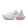 Li Ning Xingji Cushioning Abrasion Resistant Breathable Low Top Chunky Sneakers Women's White Pink AGCW088-1