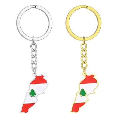 Handmade Lebanon Map Keychain Y2k Ornament Car Keyring Backpack Handbag Keyring
