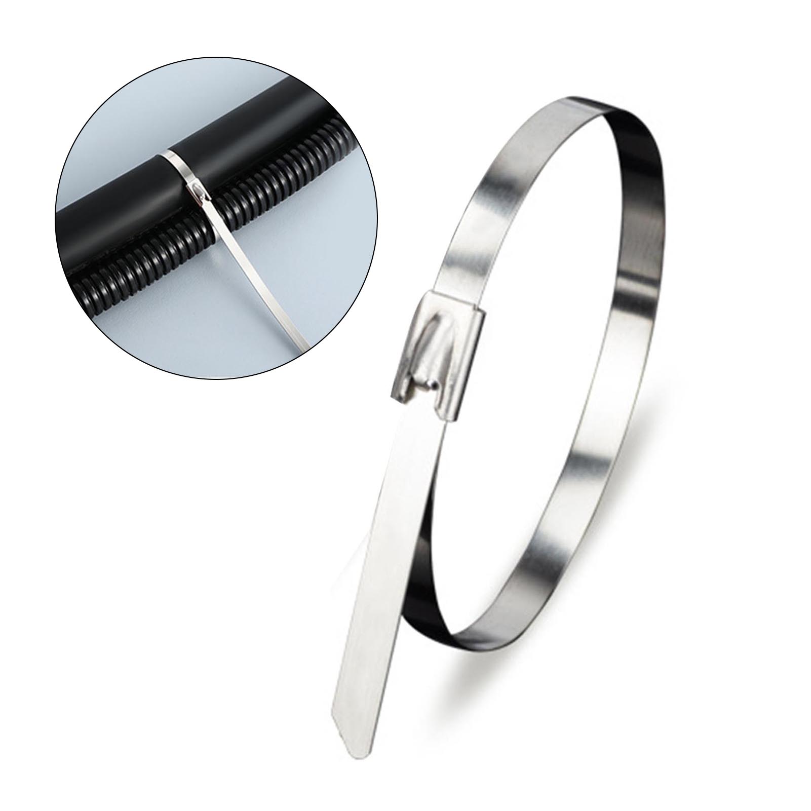 

304 Stainless Steel Cable Ties 4.6MM Self Locking Roller Ball Metal Wire Rope Ties for Outdoor Bridge Wiring Marine 100pcs