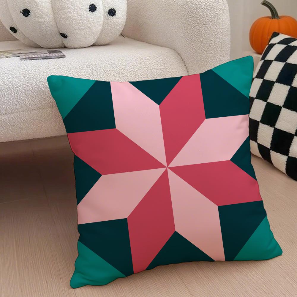 Exotic Portuguese Style Geometric Graphics Art Cushion Cover Throw Pillow Cover Hidden Button Durable Polyester Chair Cushion