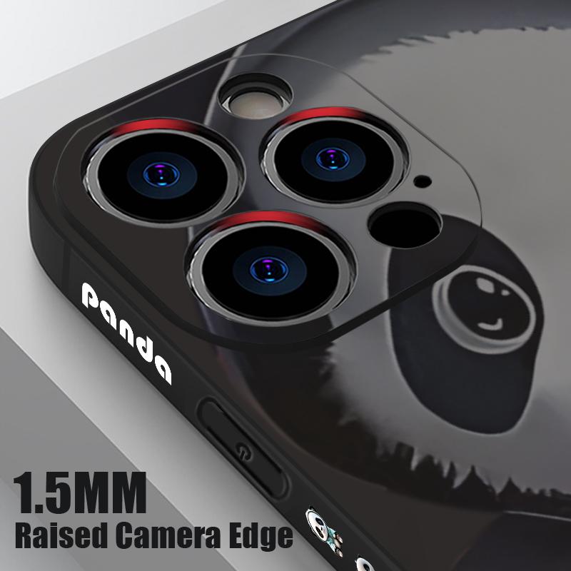 Guitar-playing Panda Lanyard Case For iPhone 17 Pro Max Soft Silicone Cover For iPhone 16 Pro Max Funda iPhone 15 14 13 12 11 16E Air