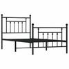 Struttura Letto in Metallo con Testiera e Pediera Nera 90 x 190 cm