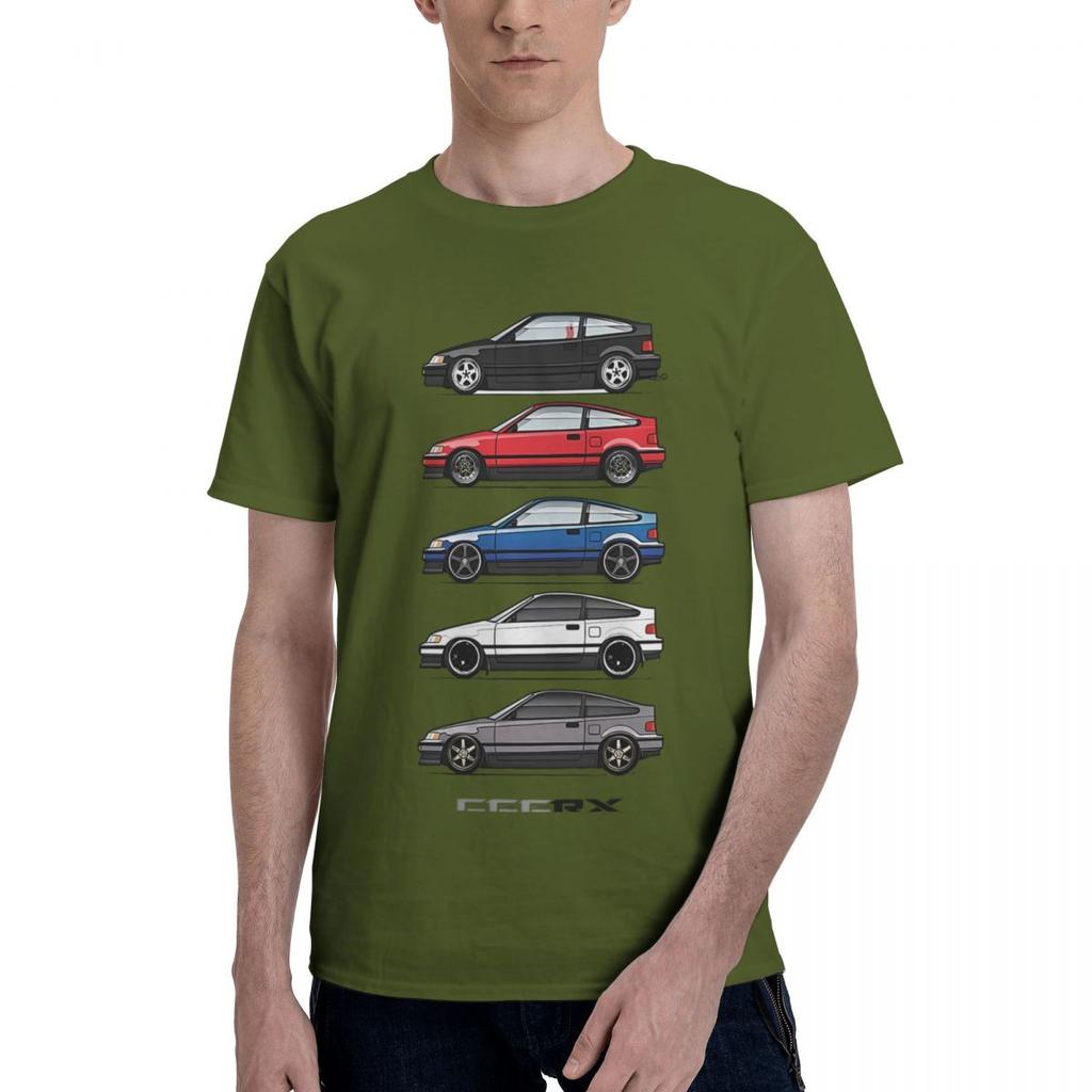 Fünf Generationen CRX Auto 100% Baumwolle Lässig Atmungsaktiv Bequem Anime Kurzarm T-Shirt Lustige Geschenke