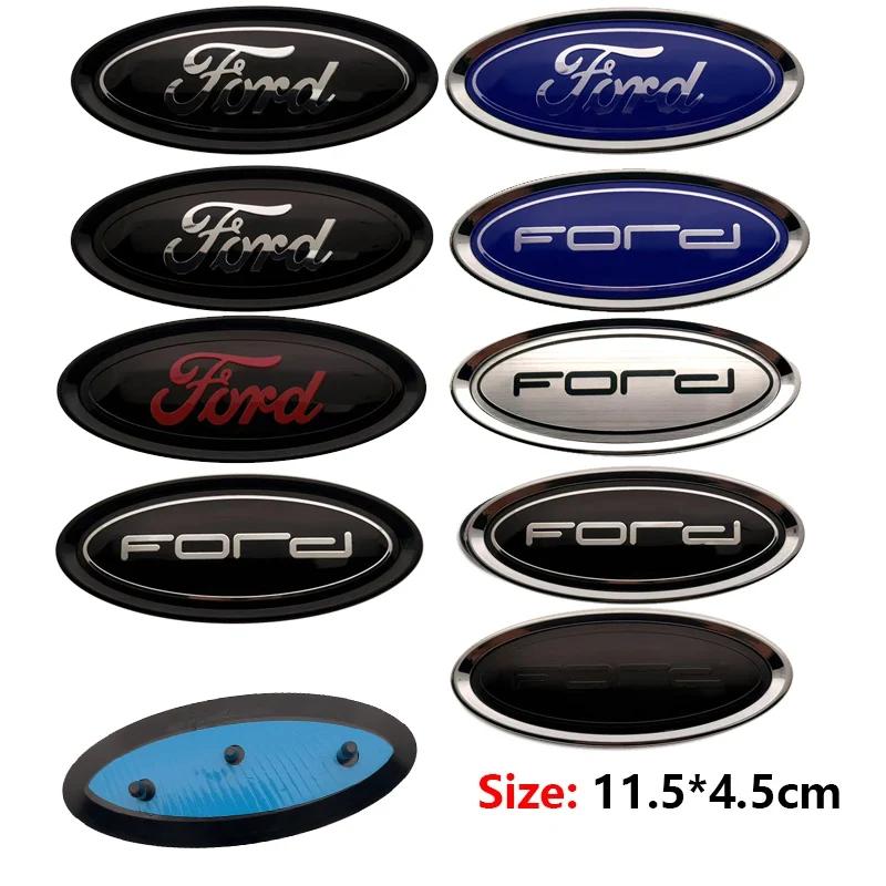 BBAO9 11.5cm Car Front Hood Bonnet Logo Emblem Rear Trunk Badge Sticker for Ford Kuga Focus Fiesta Edge Ranger Escape Mondeo Fusion 2