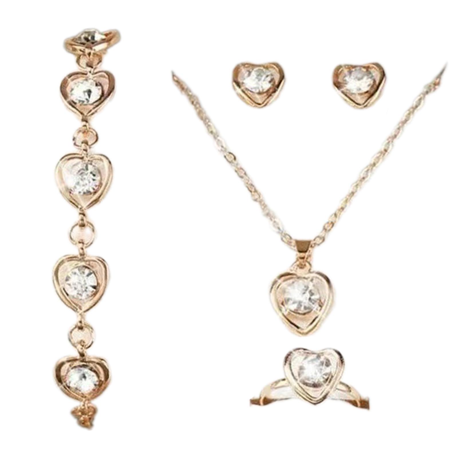 

Серьги-капли в форме сердца, браслет-цепочка с кристаллами, элегантное ожерелье с подвеской в виде сердца, ювелирные изделия с текстурой из сплава, подходят для женщин белый