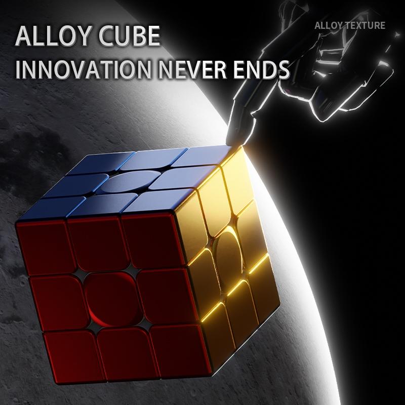 Sengso Metal Speed Cube 3X3X3 Alloy Phantom Colour Stickerless Magnetic Magic Cube Professional Competition Kid Educational Toys
