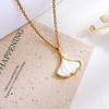 Necklace letter flower micro-inlaid zircon necklace accessories feminine minimalist design sense niche versatile titanium steel accessories