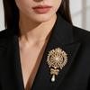 Fashion Teardrop Brooch Large Flower Bridal Brooch Party Banquet Wedding Pin Jewelry