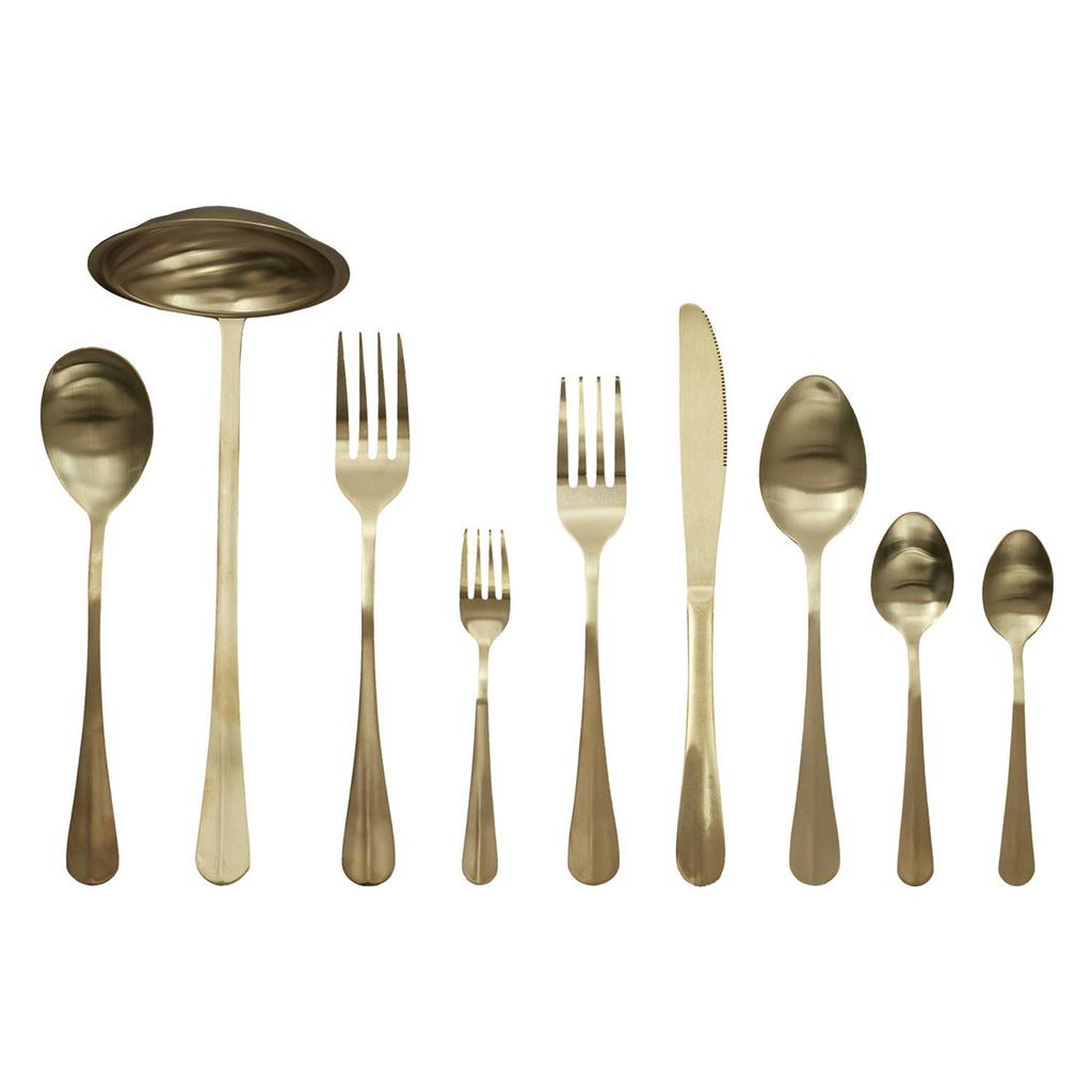 Les Trésors De Lily [A3681] - Complete Golden 'Cléopatra' Cutlery Set - 39 Place Settings