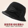 Autumn and Winter Bow Basin Hat Temperament New Retro Hat Mother Hat Warm Temperament Grandma Matching Hat
