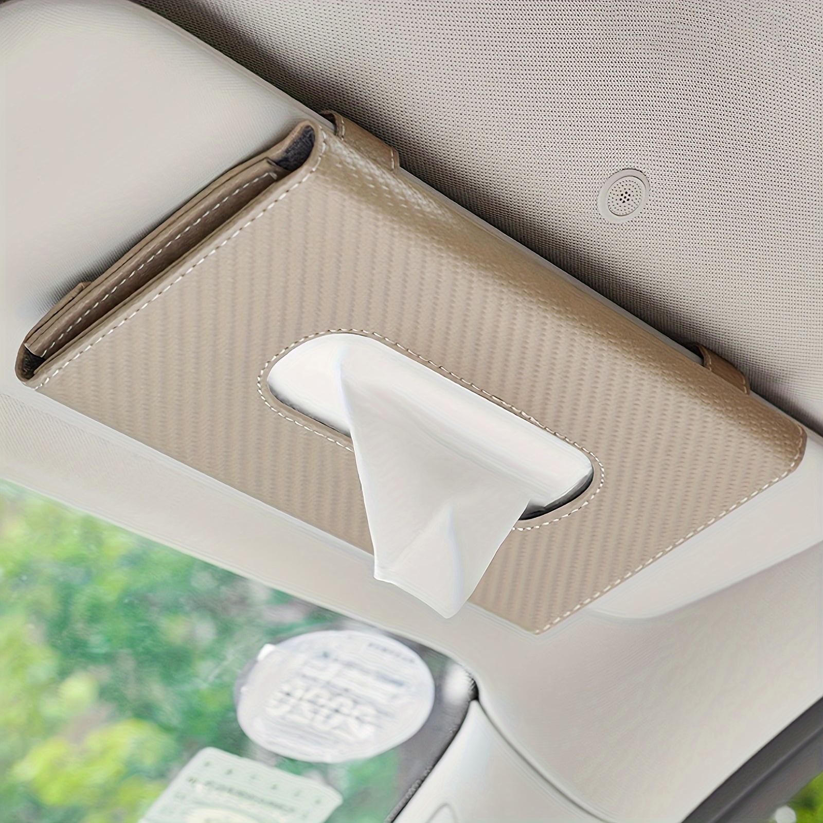 

1PC Car Tissue Holder, Car Visor Napkin Box, Multi-functional PU Leather Rear Seat Tissue Box Tissue Bag, Suitable for All Models