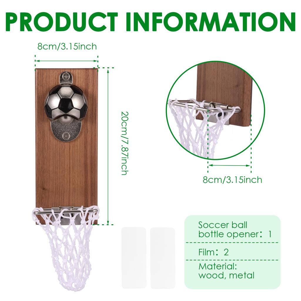 Magnetic Opener Beer Bottle Opener Wall Mounted Wooden Beer Bottle Opener Creative Refrigerator Magnet Beer Jar Corkscrew Opener