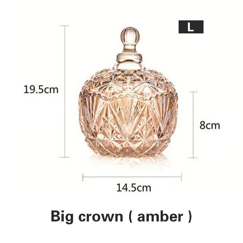 Überdachte Vorratsdose für den Haushalt, Bonbondose aus Kristallglas mit Deckel, kreative Persönlichkeit, Mode, kleiner, zarter Obstteller aus Glas