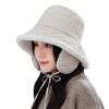 Fleece Diamond Plaid Fisherman Hat Japanese Windproof and Warm Ear Protection Hat Versatile Face Showing Small Lei Feng Hat