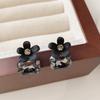 Retro Black Xiaoxiangfeng Stud Earrings Women's Fashion Elegance Temperament High-end Earrings Bow Love Versatile Earrings