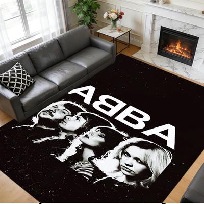 Tappeto in Peluche di Cristallo Stampato ABBA Anti?Indumenti da notte?Tappeto da Pavimento Resistente per Decorazione Domestica Interna