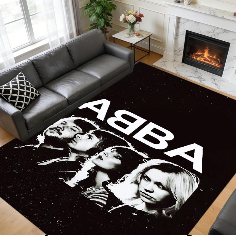 שטיח קטיפה קריסטל מודפס ABBA נגד?בגדי החלקה?שטיח רצפה עמיד לקישוט ביתי פנימי