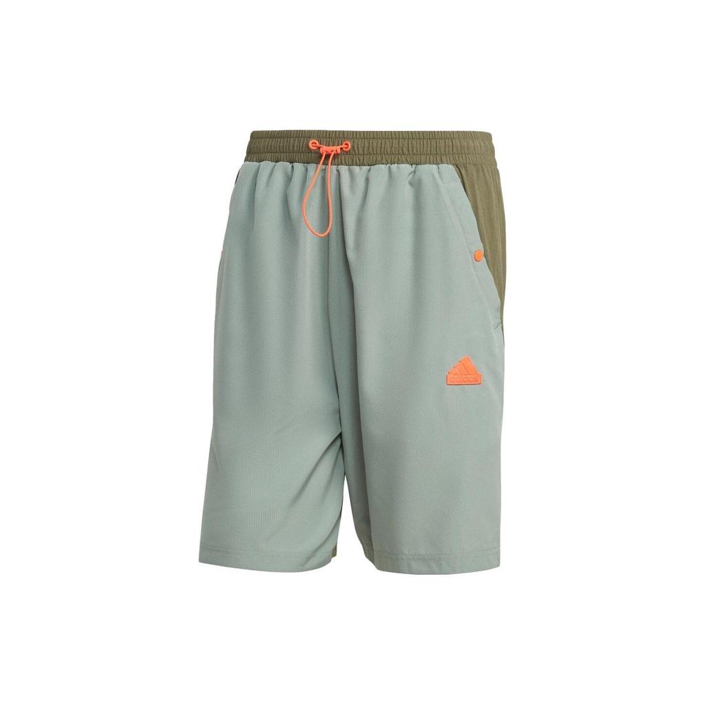 Adidas Solid Color Drawstring Straight Fit Shorts Men Shorts Olive-Green IP3731