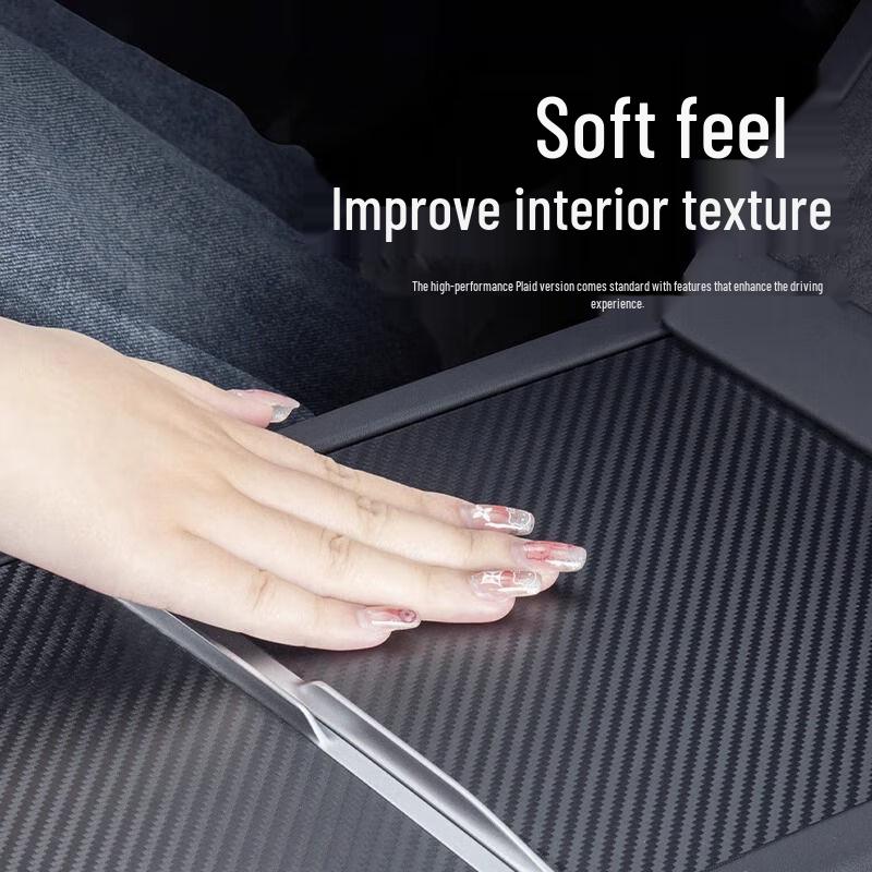 Carbon Fiber Texture Center Console Protective Film for Tesla Model 3/Y