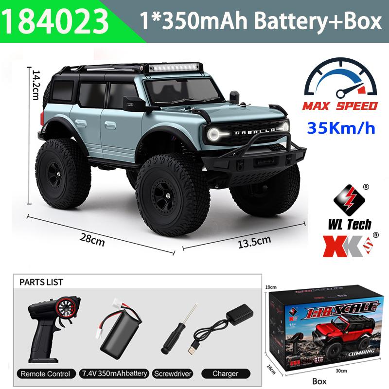 

Wltoys 184023 4WD Electric RC Climbing Car with Differential and Cruise Control Full-Scale Remote Control Car Racing Vehicle Toy