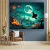 1pc, Halloween photography background - full moon night castle pumpkin party backdropzyc