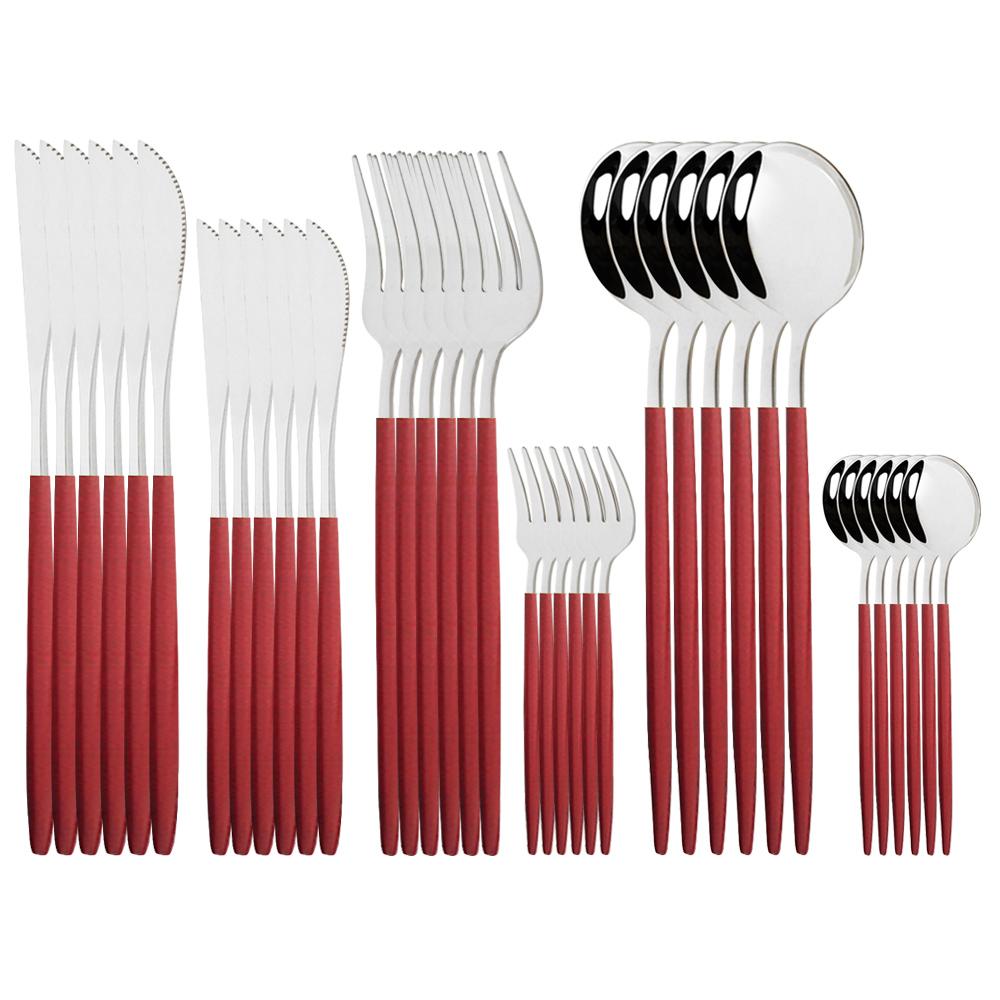 36Pcs Stainless Steel Mint Gold Dinnerware Set Dessert Knife Cake Fork Coffee Spoon Cutlery Set Kitchen Tableware Silverware Set