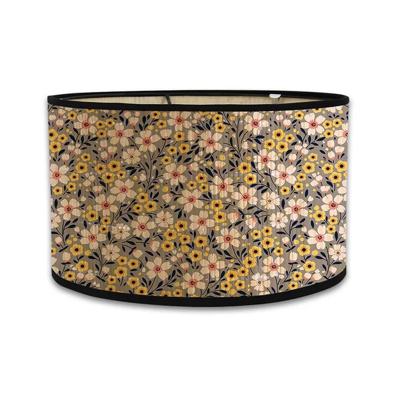 Japanischer Retro-Stil Bambus Lampenschirm Moderner Schlichter Blumenmuster Lampenschirm Ferienhaus Kronleuchter Lichtabdeckung Wandlampenschirm