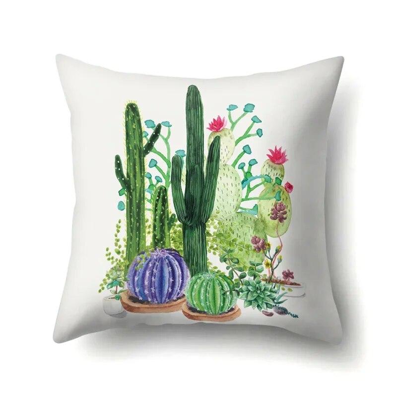 45x45cm Plant Flower and Leaf Printing Series Throw Pillow Cover Sofa Office Seat Car Cushion  Home Decoration