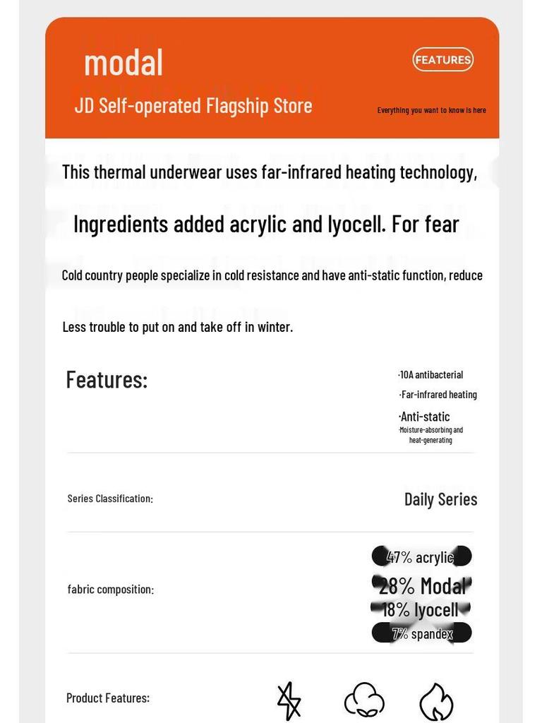 Ensemble de sous-vêtements thermiques légers en mélange modal pour homme