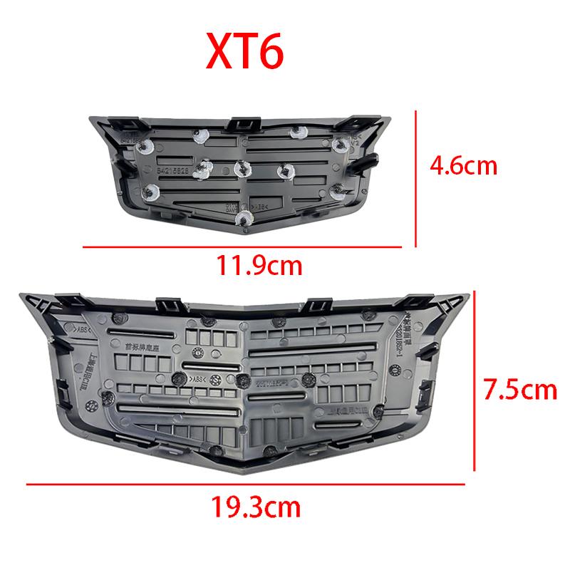 For Cadillac XT6 2Pcs ABS Car Front Logo Emblem Styling Cover Rear Trunk Badge Emblems Sticker Exterior Accessories