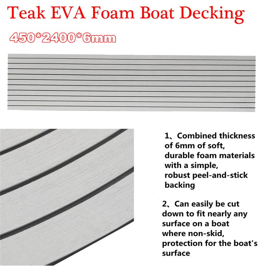 Universal 17.7"X94.5"EVA Foam Teak Sheet Marine Flooring Yacht Boat Car Truck RV Decking Self-Adhesive Pad Thickness 0.24" Non Absorption