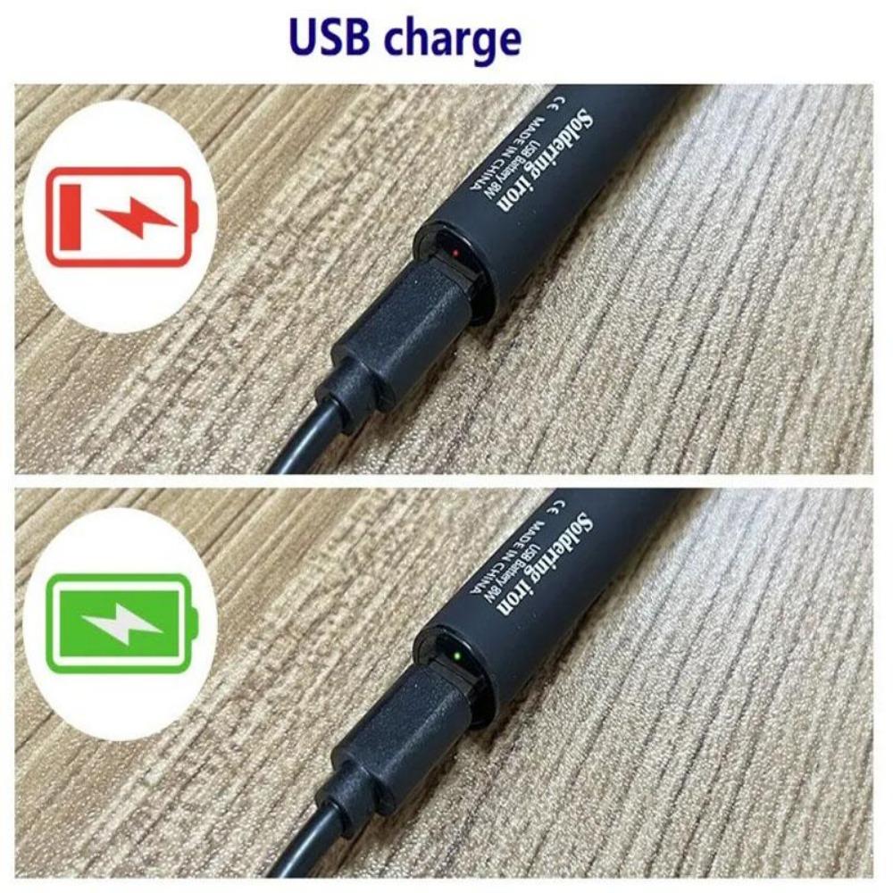 1PC Portable USB Cordless Soldering Iron Tool Pen 5V 8W Electric Powered 3 Tip Kit Rechargeable and Temperature Adjustmen