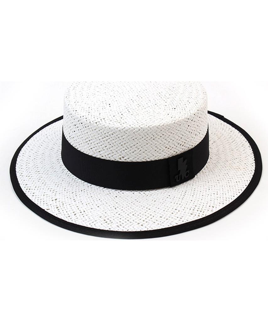 Taping White Long Panama Hat