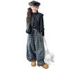 Girls' 3-Piece Autumn Set: Vest, Base Shirt & Plaid Pants for Big Kids (2025 Fashion)