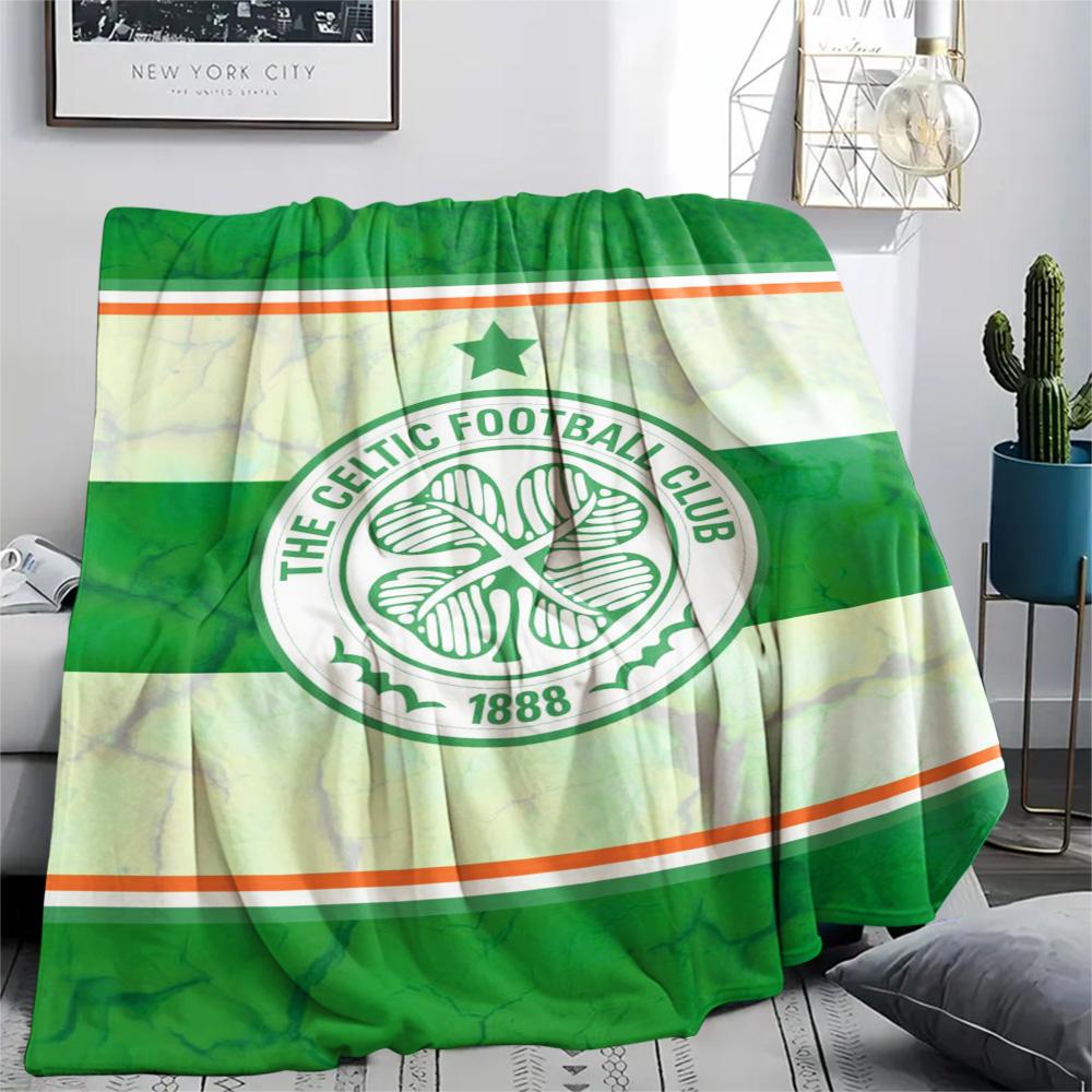 1Pc Celtic FC Print Flannel Blanket High Quality Warm Comfortable Cover for All Seasons Perfect for Gifts Home Decor