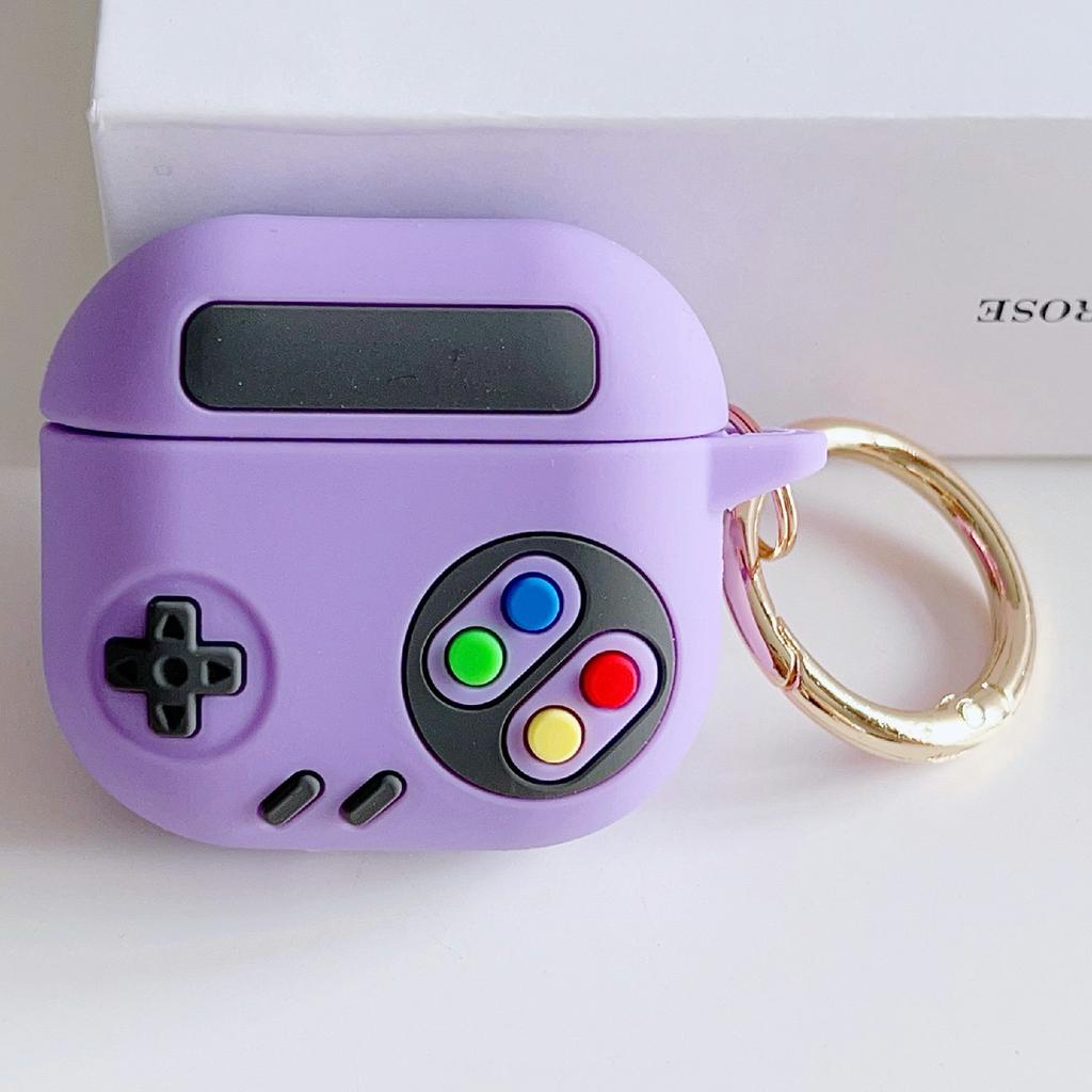 For AirPods 4 Silicone Case Game Console Shape Wireless Earbuds Shell with Hook