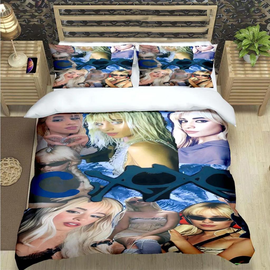 Popular Famous Singer C-Camila Cabello Print Bedding Sets Bed Supplie Set Comforter Set Teens Girls Twin Single Kid Gift