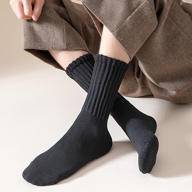 Men's Winter Thickened Socks, Long and Extended Cotton Socks for Warmth, Winter Loop Mid-calf Socks, Autumn and Winter High-elastic Sports Socks