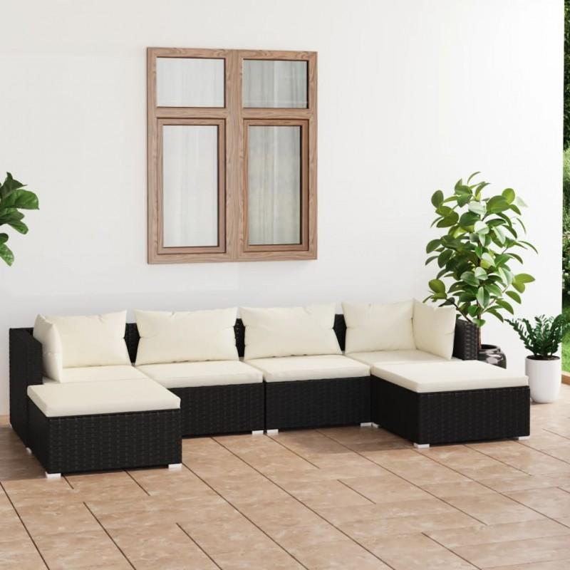 Day and Night - Day and Night Garden Furniture Set 6 Pieces and Black Synthetic Rattan Cushions