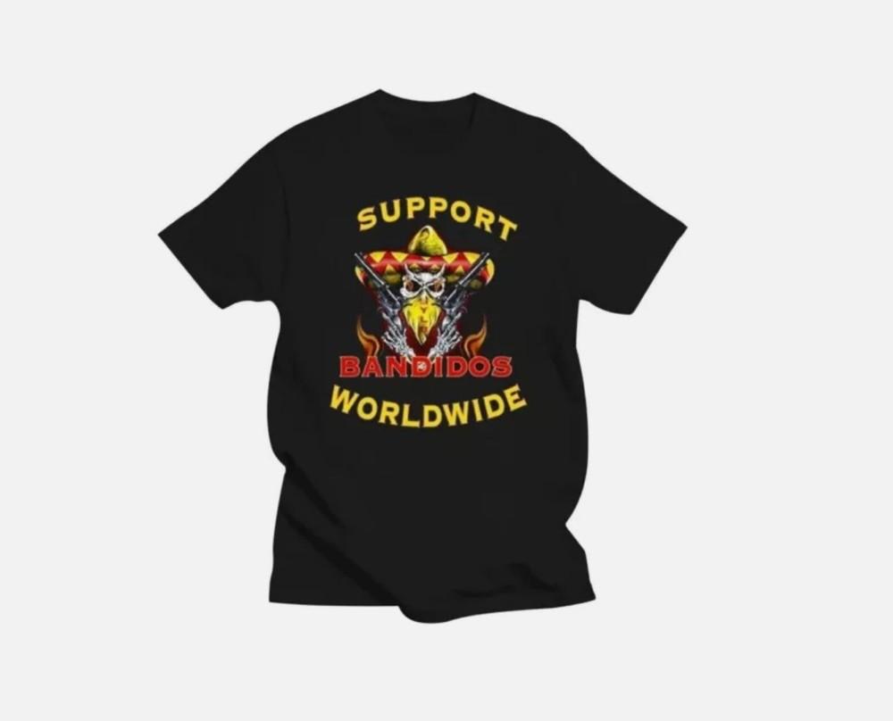 

New Mc Bandidos Logo Mc Support Worldwide Men_s T Shirt L